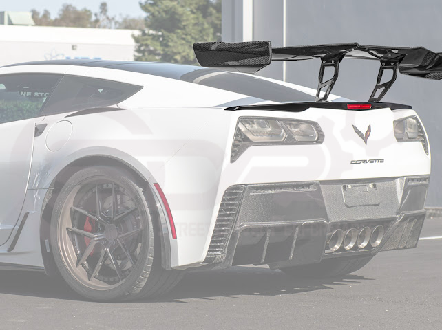 2014-2019 CHEVROLET CORVETTE C7 | ZR1 ZTK CONVERSION PACKAGE REAR SPOILER HIGH WING WITH WING RISER